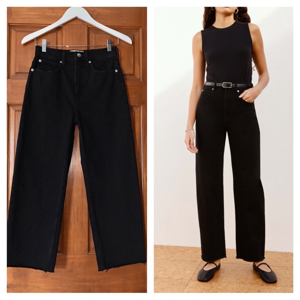 Everlane Black High-Rise Wide Leg Jeans